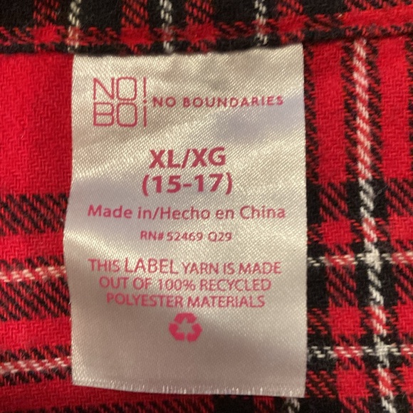 Youth XL (15-17) button up plaid long sleeve - Picture 2 of 2
